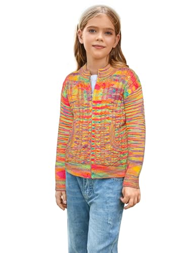 Image of GRACE KARIN Girls Knit Cardigan Sweater Zip Long Sleeve Kids School Uniform Fall Jacket Size 6-14