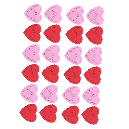 OFFSCH Paper Placemat 200 Sheets Mini Heart-shaped Doilies Valentine's Day Decor Paper Lace Pad