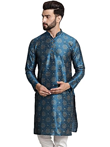 Image of SOJANYA Men's Silk Blend Kurta with Paisley Design