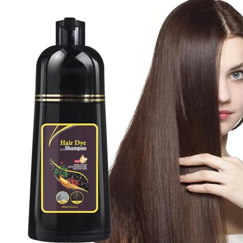 Utapossin Champú Natural para el cabello Marrón, Champú Para Teñir El Cabello, Champú 3 En 1 Para Teñir El Cabello, Champú para Teñir el Cabello Gris, Champú de Blanco a Negro para Hombres y Mujeres