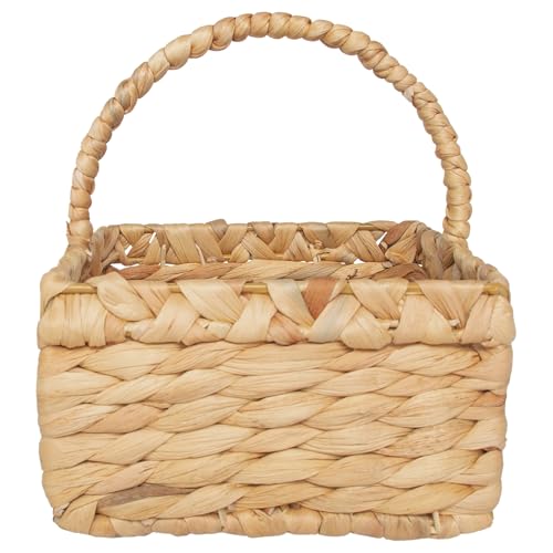 Boston International Gift Basket with Handle Water Hyacinth Easter Home Dcor 7.5 x 8.25 Square