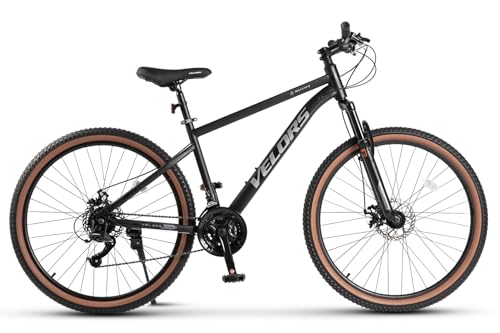 PVY VTT 27,5 pouces pour homme et femme 160 à 175 cm, dérailleur 21 vitesses, freins à disque mécaniques, VTT Hardtail avec fourche de suspension de 100...