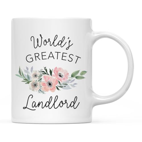 Andaz Press 11oz. Coffee Mug Gift For Women, World's Greatest Landlord Mug, Bohemian Pink...