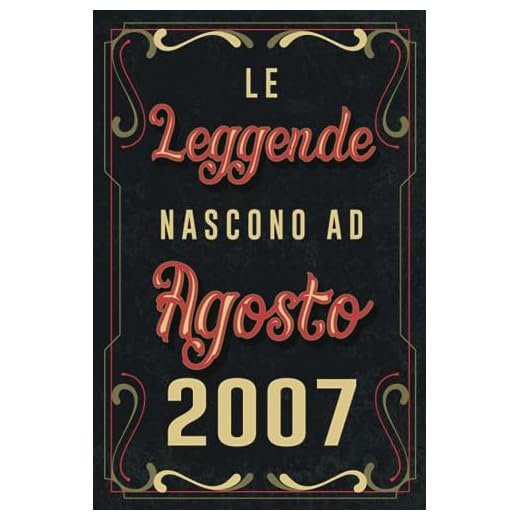 Le Leggende Nascono Ad Agosto 2007: Idea regalo originale e divertente di 16 anni per per ragazze e ragazzi. Taccuino a righe