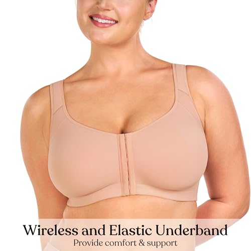 Image of HSIA Posture Bras for Women - Front Closure Bra for Women No Underwire Back Support Plus Size Full Coverage Bra