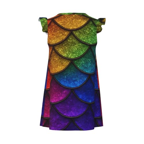 Augenstern Flutter Sleeve Nightgown Pajama Gown Rainbow Fish Scales Easy Pull-On Sleepwear Nightdress2