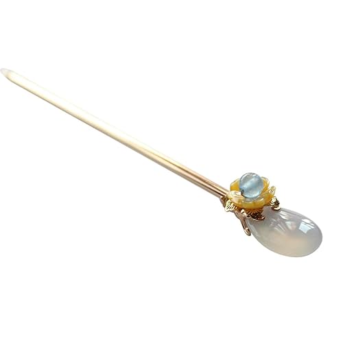 Hecho a mano latón cierre pelo clásico Decor chino tradicional Estilo Pelo Sticks Shawl pins púas pelo Sticks, horquilla (L 5.7inch)