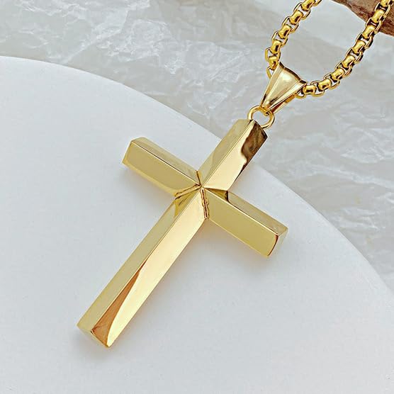 10K Gold Cross Urn Necklace for Ashes, 10K/14K/18K Real Gold Cross Cremation Necklace Jewelry for Women Men Keepsake Pendant Necklace Memorial Locket Ash Holder3