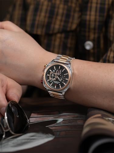 Image of French Connection Chronexis Two Tone Stainless Steel Watch for Men - FCB19RTM