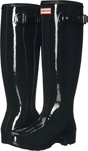 Hunter Boots Women's Original Tour Gloss Classic Rain Boot Black 7 Medium US