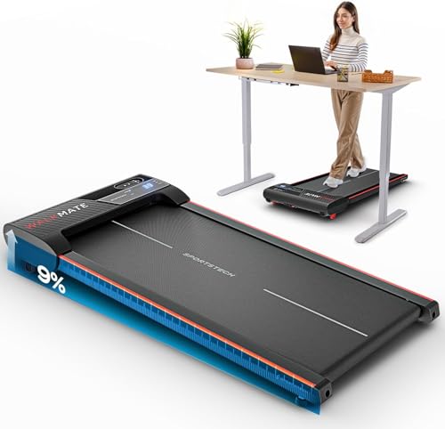Sportstech Walking Pad Jusqu’à 6 km/h – Inclinaison Manuelle Jusqu’à 9 %, télécommande...
