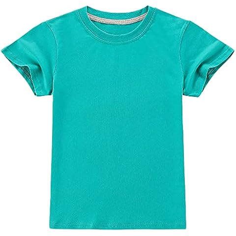 Camiseta ANUFER Niños Chicas Manga Corta Color Sólido Cover