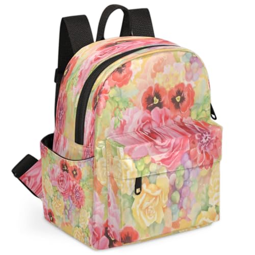 Watercolour Floral Grapes Backpack for Women Large Capacity with Adjustable Pressure Relief Strains Lightweight Travel Backpack for Work Travel Casual Gifting