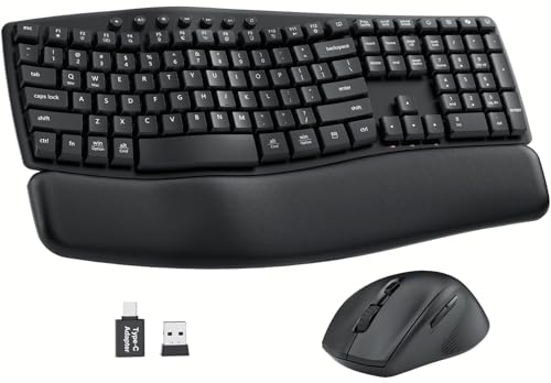 Photo 1 of ***USB MISSING***Ergonomic Wireless Keyboard and Mouse Combo***USB MISSING***