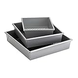Cake Boss Professional Nonstick Bakeware 3-Piece Square Cake Pan Set, Silver