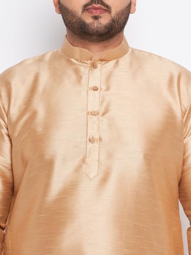 Image of Vastramay Plus Men's White Silk Blend Kurta Pyjama Set VPLUSMKWH001nPBL 44 | Independence Day