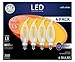 GE Lighting 92674 LED Candelabra Light Bulbs, Soft White, Clear, 300 Lumens, 3.5-Watts, 4-Pk. - Quantity 6