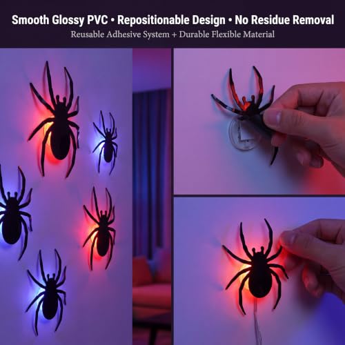 Xiaonanen Spider Halloween Decorations 36 Pack, 3D Spider Wall Decor Set - image 4