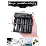 WISSBLUE 18650 Battery Charger 4port, 3.7v/1.2v 2A Fast Charger for 26650 18650 18490 18350 17670 17500 16340 14500 Li…