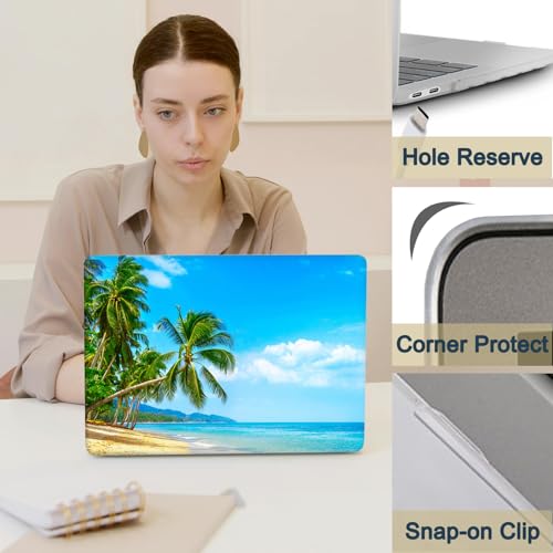 Carcasa MacBook Pro 15 con Diseño Playa y Palmera Funda de Plástico Rígida para Estudiantes 3