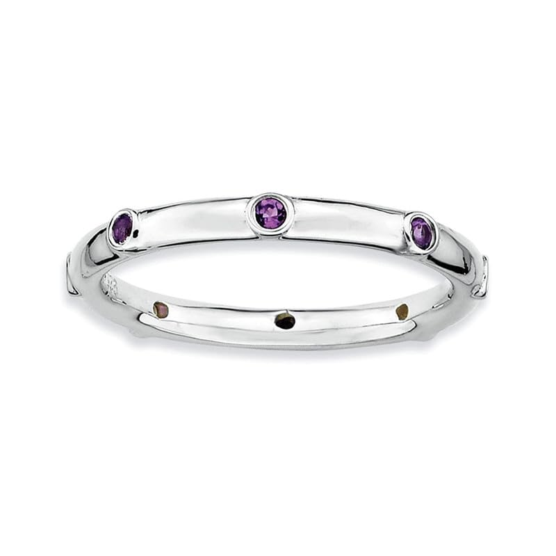 Bague améthyste empilable en argent 925, l'atout chic pour sublimer vos mains