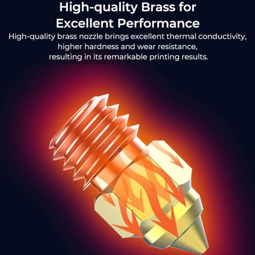 Image of 3 idea Imagine Create Print Creality 8PCS 3D Printer High-end Brass Nozzle Kit,Extruder Nozzles 0.25mm, 0.4mm, 0.6mm, 0.8mm for Ender 3 /Ender 3 Pro /Ender-3 V2 /Ender 3 Max /Ender 5 Plus