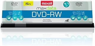 Maxell 635117 Rewritable Recording Format 4.7Gb DVD-RW Disc Playback on DVD Drive or Player and Archive High Capacity Files