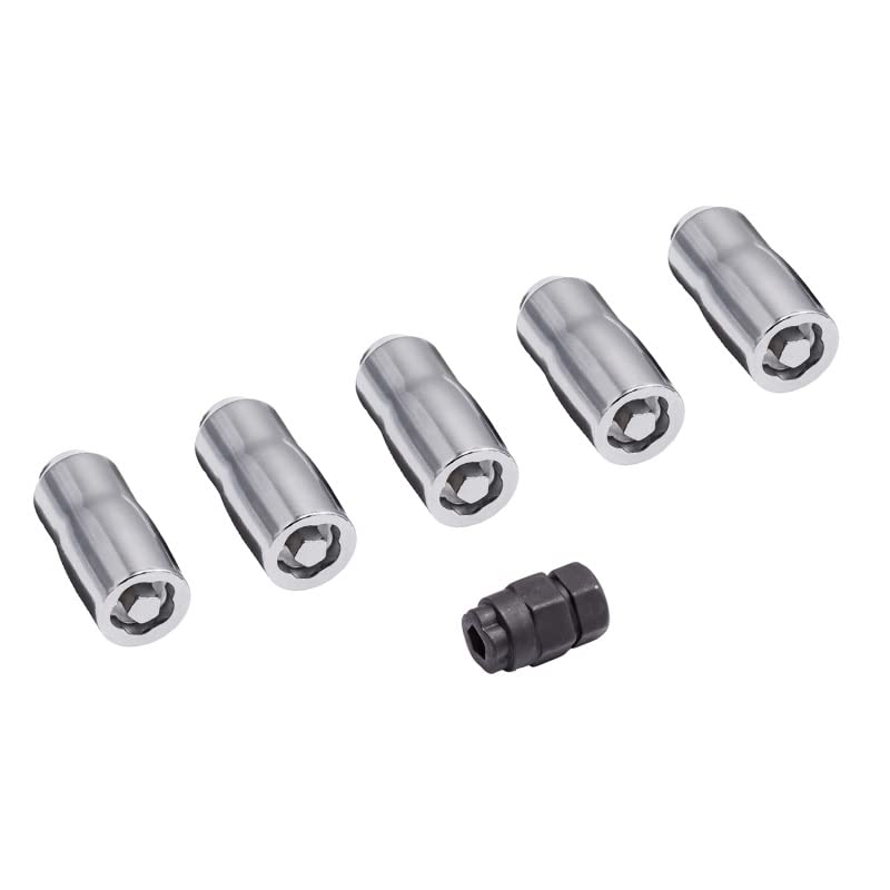 Image of Rugged Ridge 16715.31 Wheel Lock Nut Set, 5 Nuts With Key, Chrome, M14-1.5