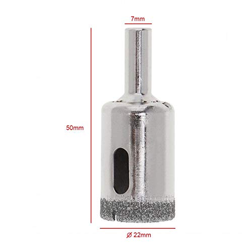 Broca diamantada corona 22 mm para vidrio y cerámica miniatura 3