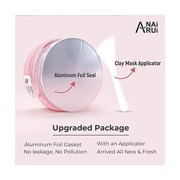 Rose-Clay-Facial-Mask-with-Kaolin-Pink-Clay-Niacinamide-Collagen-Hyaluronic-Acid-Moisturizing-Anti-Aging-Pores-Minimizers-Blackhead-Remover-Hydrating-Mud-Mask-423-oz ANAI RUI Rose Facial Mask, Clay Mask with Kaolin Pink Clay, Niacinamide, Collagen, Hyaluronic Acid for Moisturizing & Smooth Skin, Pores Minimizers, Blackhead Remover, 4.23 Oz