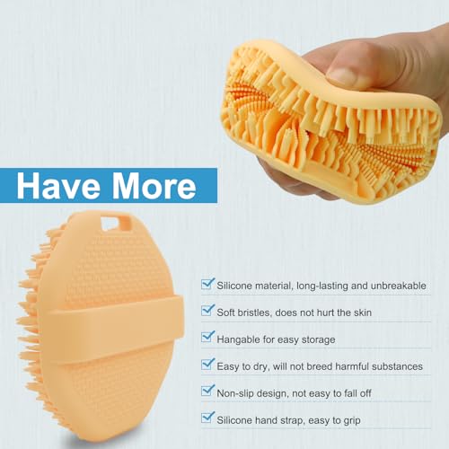 Image of Silicone Body Scrubber, Exfoliating Body Scrubber for use in Shower,Silicone Body Brush for Showering and Anti-Slippery Handles for All Skin Types