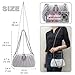Qiannaura Silver Evening Clutch Purses For Women Formal Satin Dress Handbag for Wedding Party Elegant Small Shoulder Bag