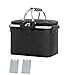 Cestino Pic Nic,Cesto Picnic,Cestino da Picnic,Cestino da Picnic Pieghevole,Cestino da Picnic Portatile Con Scatola del Ghiaccio,Adatto per Viaggi,Picnic,Escursioni,Barbecue (piccolo, nero)