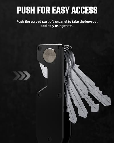 Image of Key Organizer for Men Compact Key Holder Minimalist Key Case Metal Key Chain Key Holder for Keychain Secures 2-5 Keys