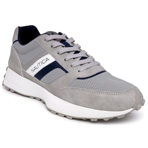 Image of Nautica Men's Lace-Up Sneakers - Casual, Stylish, and Comfortable for Walking