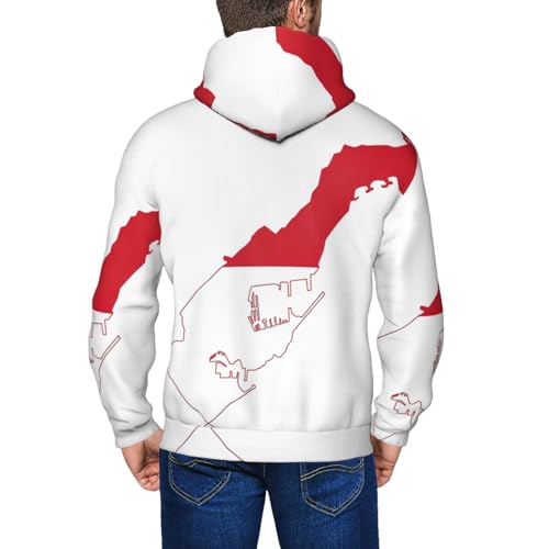 Sweat à capuche Monaco drapeau 2025 veste homme cordon ajustable