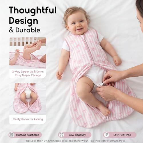 Image of Yoofoss Baby Sleep Sack 12-18 Months 0.5 TOG Baby Wearable Blanket, 100% Cotton Infant Toddler Sleeping Sack 2-Way Zipper Lightweight Sleep Sack