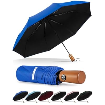 Yoobure Windproof Travel Umbrella with Wood Han...