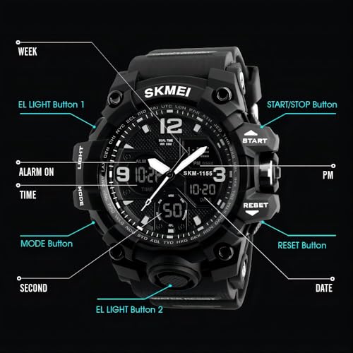 Men's Watches Sports Outdoor Waterproof Military Tactical Watch Date Multi Function LED Alarm Stopwatch Watches for Men4