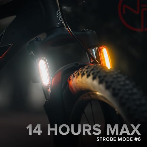 DUO-120 RED & White LED USB Bike Light Strobe Flashing Front or Rear Safety Warning Road Bike, Mountain Bike, BMX (DUO-120 - RED/White 2packs) - Thumbnail 2