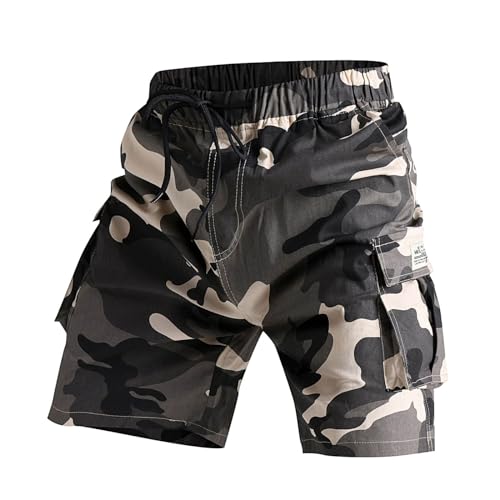 Generisch Herren Shorts Cargo-Shorts Camouflage