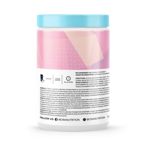Cira Pump Caffeine-Free Pre Workout Powder For Women - Non Stimulant Preworkout Supplement For Pumps, Focus & Endurance - 30 Servings, Pop & Rock #TOP1