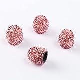 Bling Valve Stem Caps,4 Pack Tire Valve Caps,Universal Handmade Rhinestones Stem Covers for Bling Car Accessories, SUVs, Bike and Bicycle, Trucks, Motorcycles（Pink）