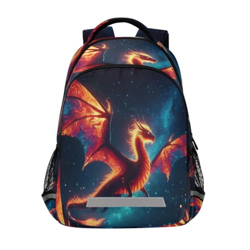 Dragon in The Dark Night Backpacks for Kids School Bag Student Backpack Bookbag For Boys Girls Casual Bag