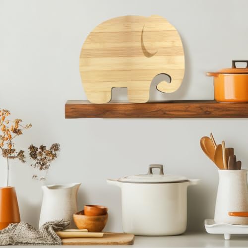 WEBEEDY Tabla de Cortar de Madera de Bambú en Forma de Elefante, 30x25.3 cm, Para Cocina y Decoración miniatura 4