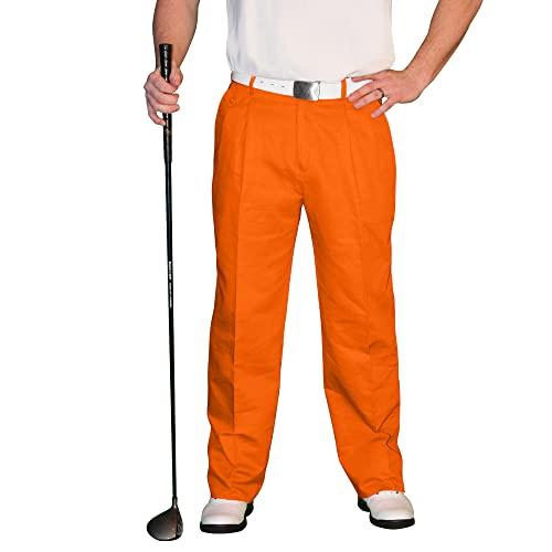Orange Golf Trousers - Mens 'Par 4' Cotton - 38