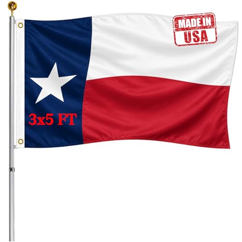 Hypoth Double Sided Texas Republic Sates Flag 3x5 FT Outdoor- UV Fade Resistant 3Ply TX Flags Canvas Header with 2 Brass Grommets Easy to Rising