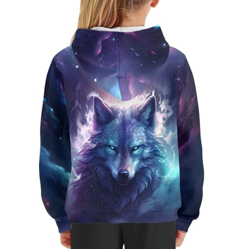 Image of GLUDEAR Teen Boys Girls Novelty Animal Galaxy Hoodies Sweatshirts Pullover