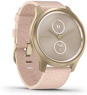 Garmin vívomove Style – stilvolle Hybrid-Smartwatch mit 2 brillanten AMOLED-Farbdisplays und Nylon Armband, Sport-Apps, wasserdicht, 5 Tage Akkulaufzeit, Fitness Tracker (Generalüberholt)