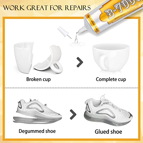 B7000 Rhinestone Jewelry Glue Clear, B-7000 Glue 3.7 fl oz Upgrade Multi-Function Adhesive Super Glue with Cap & Precision Tip for Repair, Small Hobby Models, Metal Stone Crafts, Fabric, Shoes(110ML) - Image 6